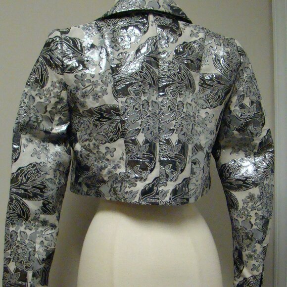 2pcs jacket pants gabrielle union new york company metallic wide leg 6 size S - Picture 4 of 7